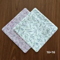 ハンドメイド ベビーキッズガーゼハンカチ2枚セット(16×16)ねこ2color