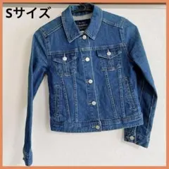デニム　ジャケット　Gジャン　S インディゴ　シンプル　春秋　おしゃれ