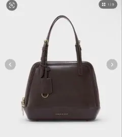 CHARLES＆KEITH テクスチャードダブルハンドルストラクチャードバッグ