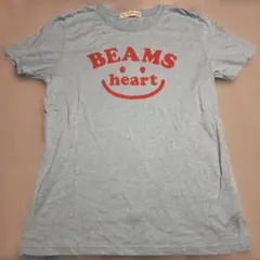 BEAMS HEART 半袖Tシャツ ロゴプリント 水色のサムネイル