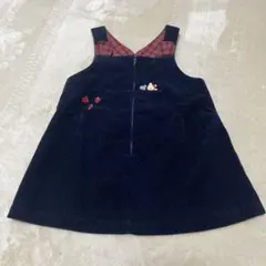 ファミリア　ネイビー ジャンパースカート 80