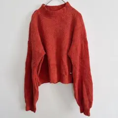 【Hollister】 オレンジ ハイネックニット S 海外輸入　美品