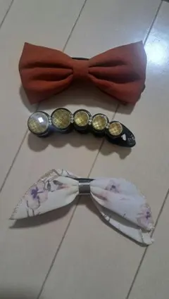 バナナクリップ　セット リボン クリップ