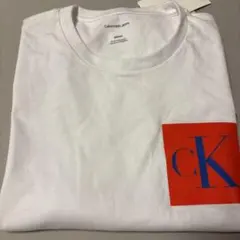 新品未使用、タグ付き Calvin Klein CKロゴ Tシャツ ホワイト