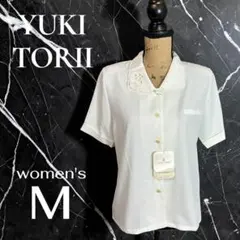 新品✨【YUKITORII】ラウンドカラーブラウス　レース　さらさら　アイボリーのサムネイル