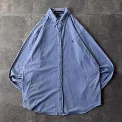 00s Ralph Lauren コットンBIGシャツ 水色 XL A650