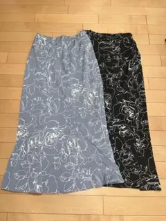 花柄マーメイドスカート2点セット