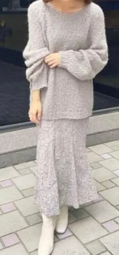 【美品】COCODEAL フロッキープリント マーメイドスカート Mサイズ