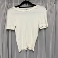 Brandy Melville 半袖 リブTシャツ ホワイト