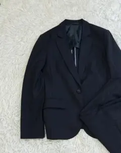 スーツセレクト レディース スカートスーツ 11号 L 紺 ストライプのサムネイル