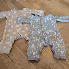 動物柄ロンパース 80cm 2色セット