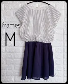 有*栖様 ✴︎ FRAMES✴︎ストライプ柄ノースリーブワンピース✴︎Mのサムネイル
