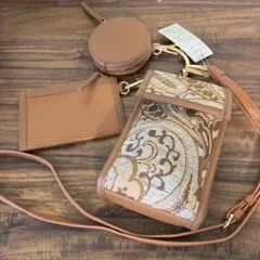 ペイズリー柄 スマホショルダーバッグ コインケース　カードケース付　しまむらのサムネイル