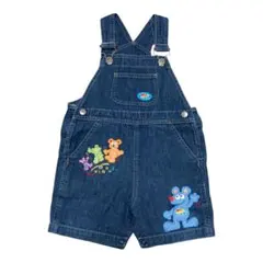 ミキハウス 90 デニム オーバーオール ロンパース サロペット くま柄