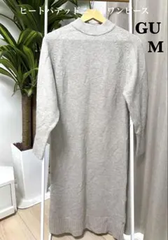 【GU】グレー ニット ロングワンピース ハイネック