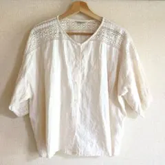 SM2 アイボリー レースブラウス シャツ 五分丈