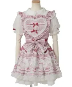 新品 リズリサ Sweet Gingham Tea Room ワンピース レッド