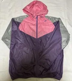 ナイキ　NIKE 紫ピンクグレー　フルジップパーカー　薄手ジャケット　Lサイズ
