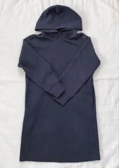 UNIQLO ユニクロ ネイビー フード付き スウェット 140cm ロング丈