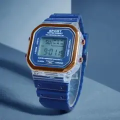 デジタルスポーツウォッチ 青色