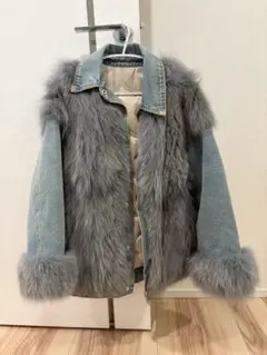 フォックスファー × デニムコンビ アウター（インポート）