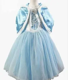 水色 フード付きドレス