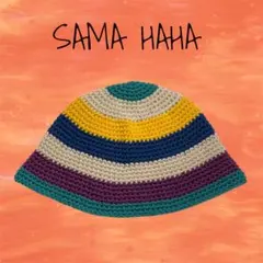ハンドメイド／男女兼用／バケハ／マルチボーダー／かぎ針編み／クロシェハットのサムネイル