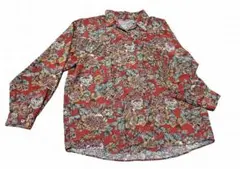 古着 レトロ 花柄 長袖 シャツ レディース 総柄