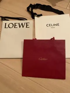 LOEWE CELINE Cartier ショップ袋 3点セット