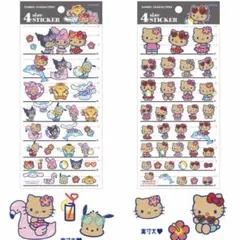4sizeステッカーシール 日焼けキティ サンリオ マイメロ クロミ