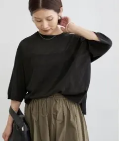 IENA NOILSILKビッグニットTシャツ ブラックのサムネイル