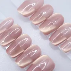 1163 ネイルチップSサイズ 韓国 うる艶 シンプル マグネット　ピンク