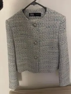 ZARA ノーカラージャケット ブルー系 EUR 5