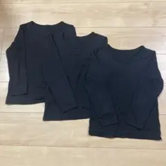 GU スタイルヒート ブラック長袖Tシャツ 3枚セット サイズ120