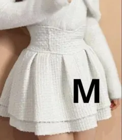 ミシェルマカロン ホワイト美脚ツイードスカート 美脚スカート ツイードスカート