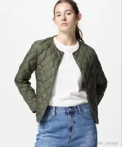ユニクロ パフテックキルティングジャケット　インナーダウン　Ｌ　オリーブ