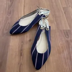 Le Talon ネイビー ストライプ サンダル