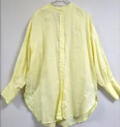 ナノユニバース ヨーロピアンフラックス リネンシャツ 麻　イエロー