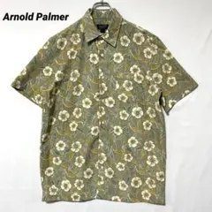 T-1804 Arnold Palmerアロハシャツ花柄ハイビスカス半袖Mカーキのサムネイル