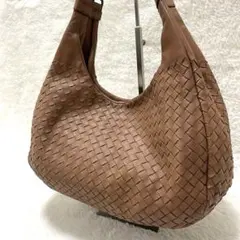 【美品】ボッテガヴェネタ カンパーナ イントレチャート ブラウン ハンドバッグ