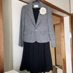 anysis グレー ジャケット ブラックドレス セット　コサージュ付　入学式