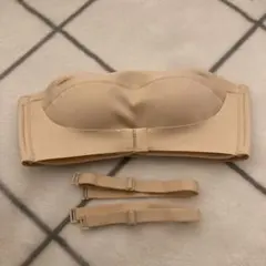 ノンワイヤー チューブトップ ブラトップ ストラップレス ベージュ M