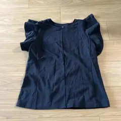 UNIQLO フリル袖 半袖Tシャツ L 黒