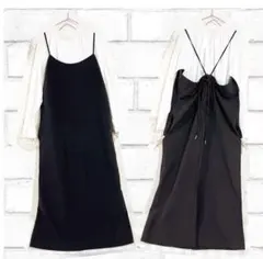 ☆ ニコアンド　ブラックキャミワンピース ロング