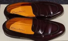 元箱あり】◎サントーニ SANTONI◎ レザー ローファー ブルー UK7 