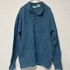 【M】長袖カットソー 長袖シャツ 青 ブルー ロングシャツ 古着 ユニセックス