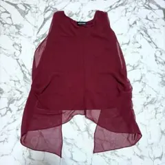 CECILMcBEE シフォン トップス ノースリーブ ボルドー Mのサムネイル