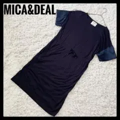 定価:¥14000 日本製 MICA&DEAL 異素材袖チュニック ネイビー