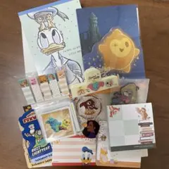 ディズニー キャラクター シール メモ帳 クリップ いろいろ文房具セット　追加