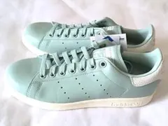 新品 スタンスミス W レザー　完売品　23 アッシュグリーン 緑　天然皮革